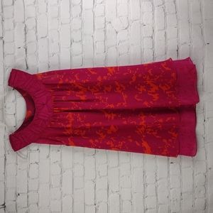 CAbi 999 Origami Layered Pink Orange Tunic Tank Small